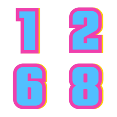 Emoji numbers shadow 63