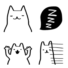 ねこびとのモノクロ絵文字。