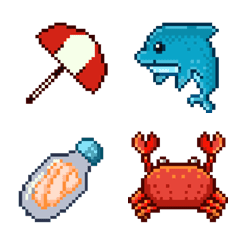 Summer Icons Cute Sea Pixel Emoji