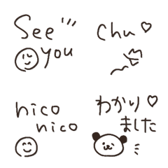 message greeting one word emoji