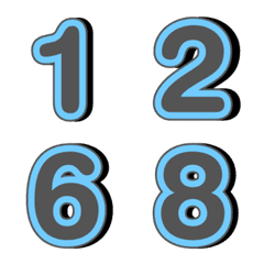 Emoji numbers shadow 64