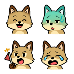 Pointy eared fox Emoji1 – LINE表情貼 | LINE STORE