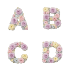 flower font alphabet purple