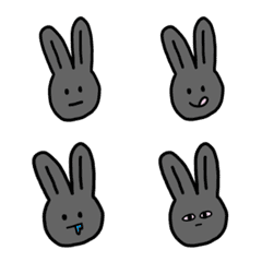 Black Rabbit Pearl Emoji