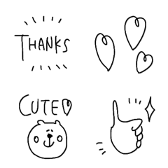 「オシャレっぽいモノトーン絵文字」
