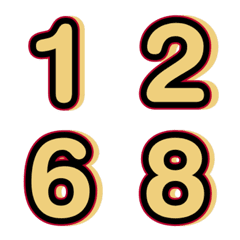 Emoji numbers shadow 72