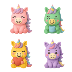 Squishy & Soft 7-Color Unicorns