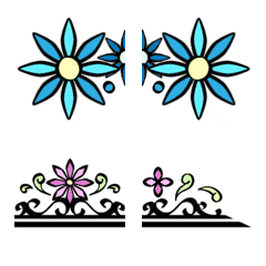 ライン絵文字 vol.14 カリグラフィ花