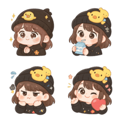 อิโมจิน่ารักเด็กผู้หญิง