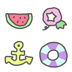 シンプル絵文字夏バージョン