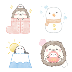 Hedgehog and Shimaenaga*Emoji 6