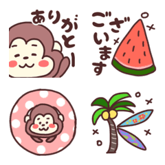 Mon-chan emoji enjoying midsummer