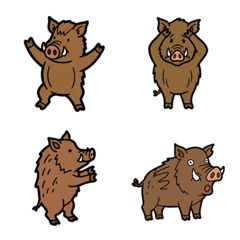 かわいいイノシシの絵文字