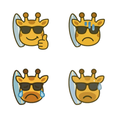 Papa Giraffe Surfer Emoji