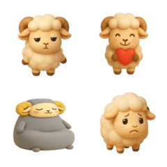 3D もふもふ 羊 ラムチョップ 絵文字