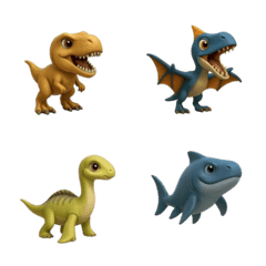 3Dのリアル恐竜ダイナソー絵文字