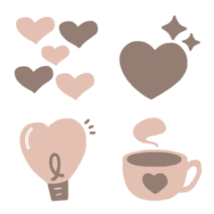 ほっこりカフェモカ絵文字3 ハートだらけ。
