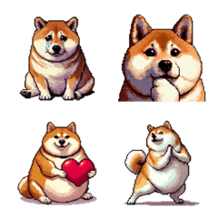 Pixel art Kagoshima fat shiba emoji