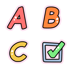 ピンクフレーム ABC 数字 動く絵文字