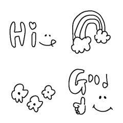 『simpleモノトーン絵文字』
