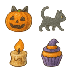 ハロウィンかぼちゃ＆お菓子＆黒猫絵文字