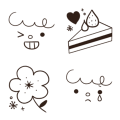 動くかわいい文末♦北欧風モノトーン絵文字3