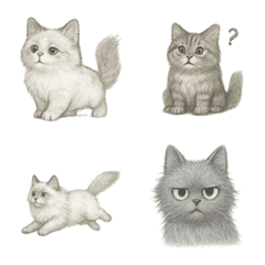 もふもふ長毛猫♡かわいい絵文字