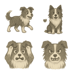 白黒ボーダーコリー♡かわいい絵文字