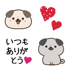 動くかわいい犬♦パグの絵文字