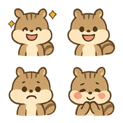表情ゆたかリス絵文字セット