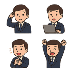 働くサラリーマン絵文字セット02