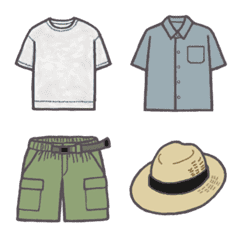 夏のメンズユニセックスファッション絵文字