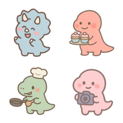 Cute Baby Dino Emoji  Set