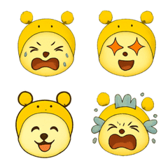 White Pomeranian wearing a bee hat