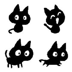 Hand-drawn  black cat Emoji