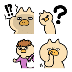 動く！ひねくれたブタの絵文字。