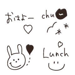cute black white everyday emoji