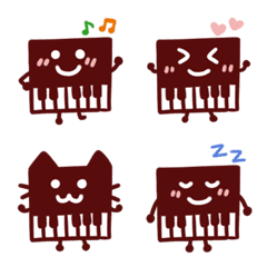 ピアノちゃん絵文字♪40種類【音楽・楽器】