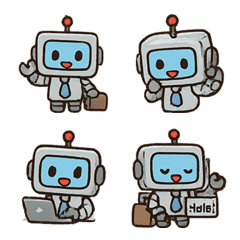 デフォルメ可愛い系ロボットサラリーマン