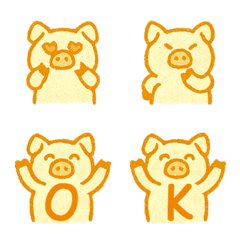 可愛小豬表情+26英文字母(黃色)