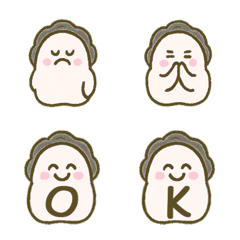 可愛牡蠣表情+26英文字母(灰色)