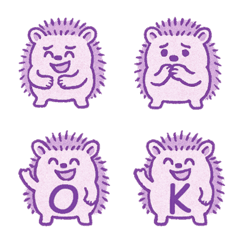 可愛刺蝟表情+26英文字母(紫色)