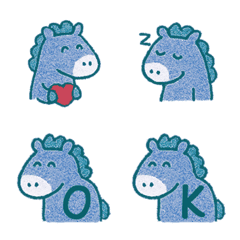 可愛馬匹表情+26英文字母(藍色)