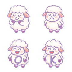 動物園的可愛綿羊表情+26英文字母(紫色)