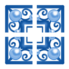 フレーム絵文字 vol.100 真珠アート深青