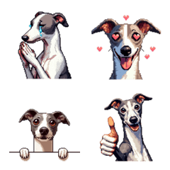 Pixel art no word italian greyhound emoj