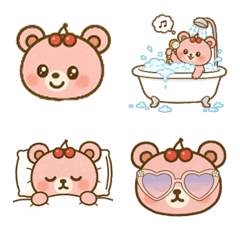 Pink bear's heartwarming daily emoji