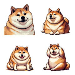 Pixel art negative fat shiba dog 3