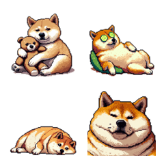 Pixel art negative fat shiba dog 3.5