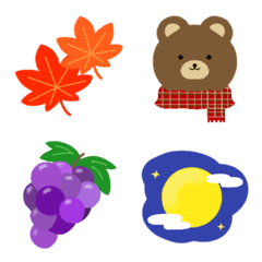 Colorful fancy emoji of autumn